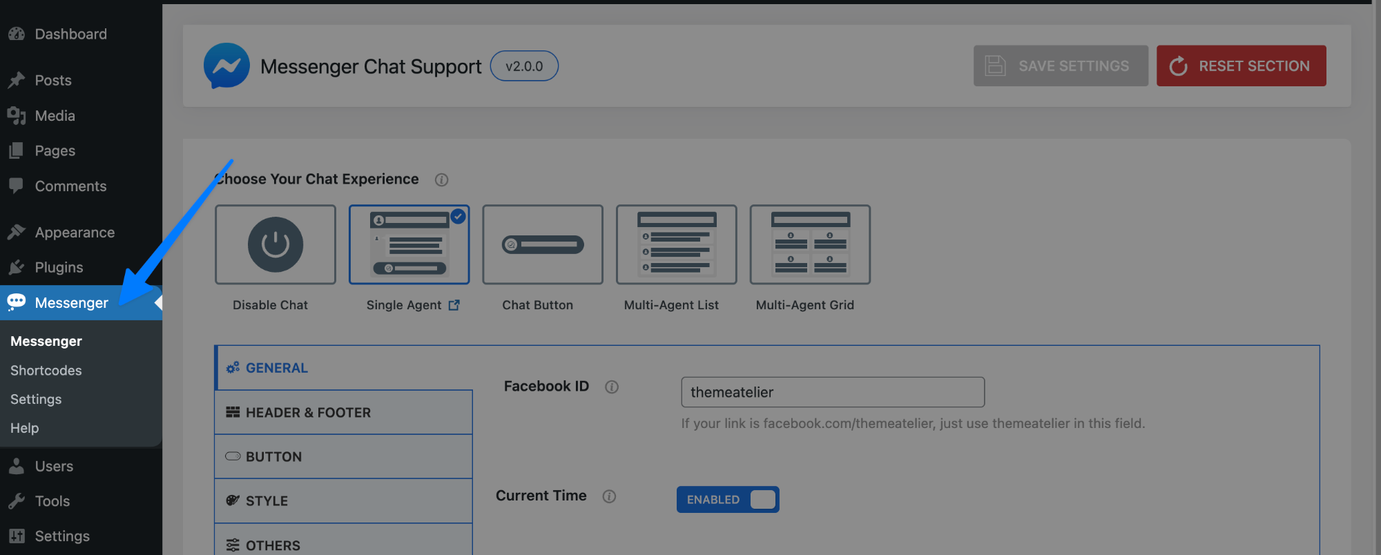 Better Chat Support For Messenger Admin Panel Menu