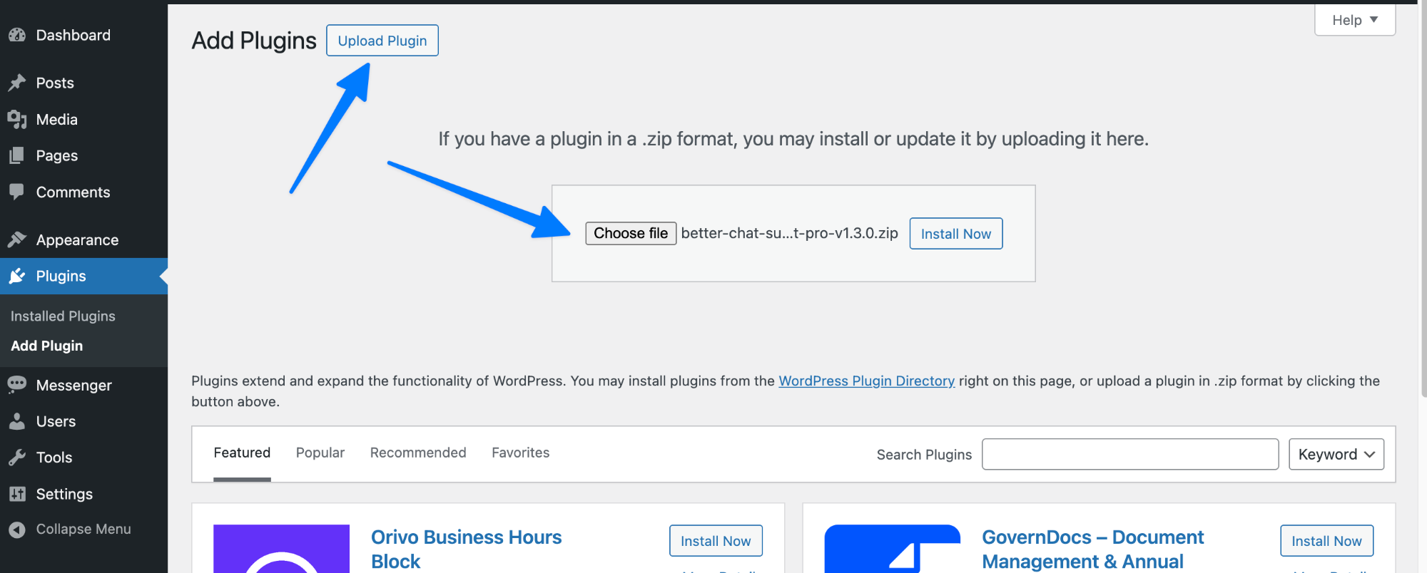 Install Better Chat Support For Messenger