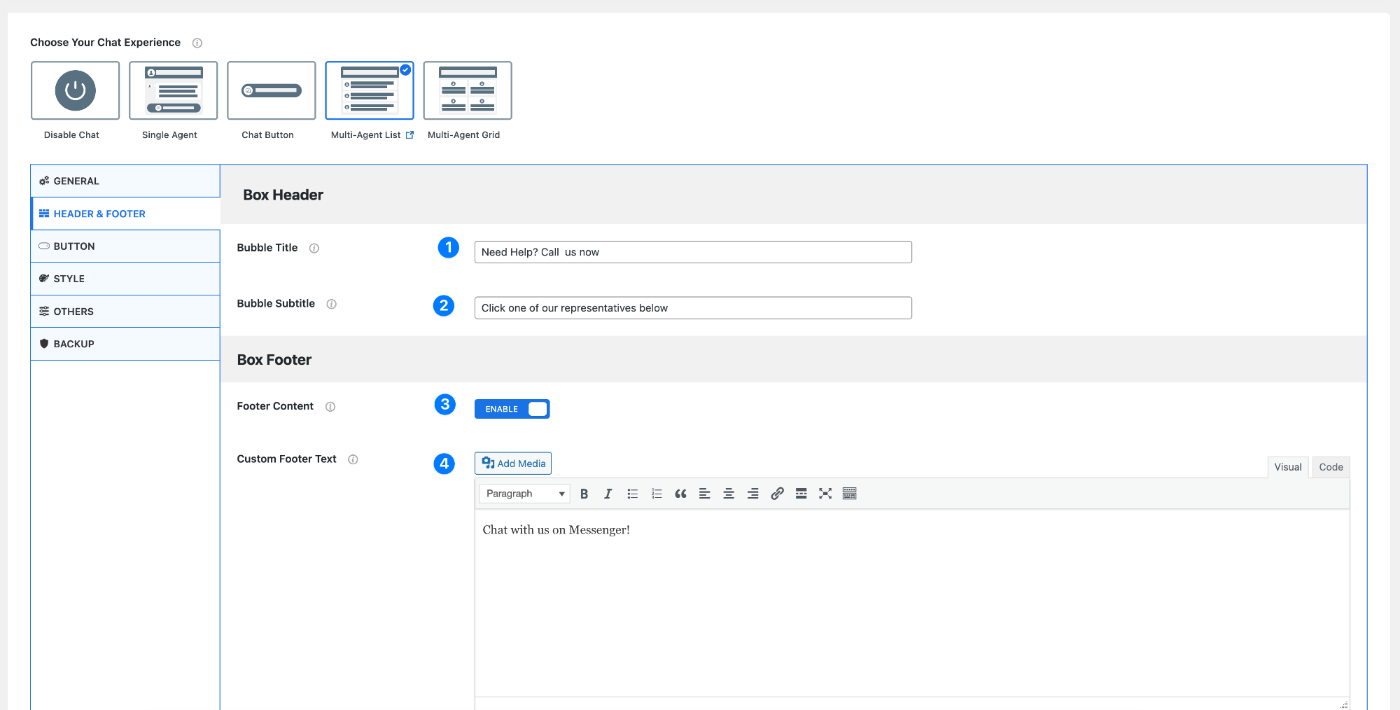 Header Footer Multi Agent